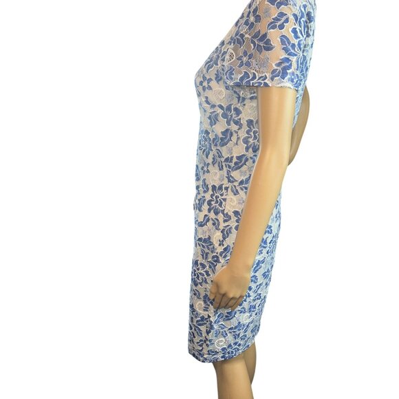 tommy hilfiger Womens Short Sleeve Floral Swing Lace Dress Size 4 Nautical Coast - Picture 5 of 8